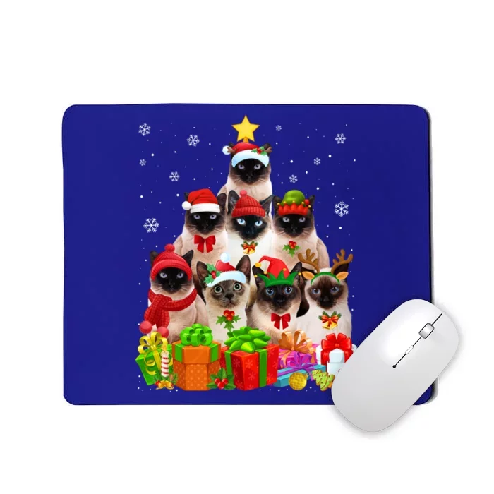 Ugly Christmas Sweater Cat Tree Funny Siamese Cat Xmas Cool Gift Mousepad