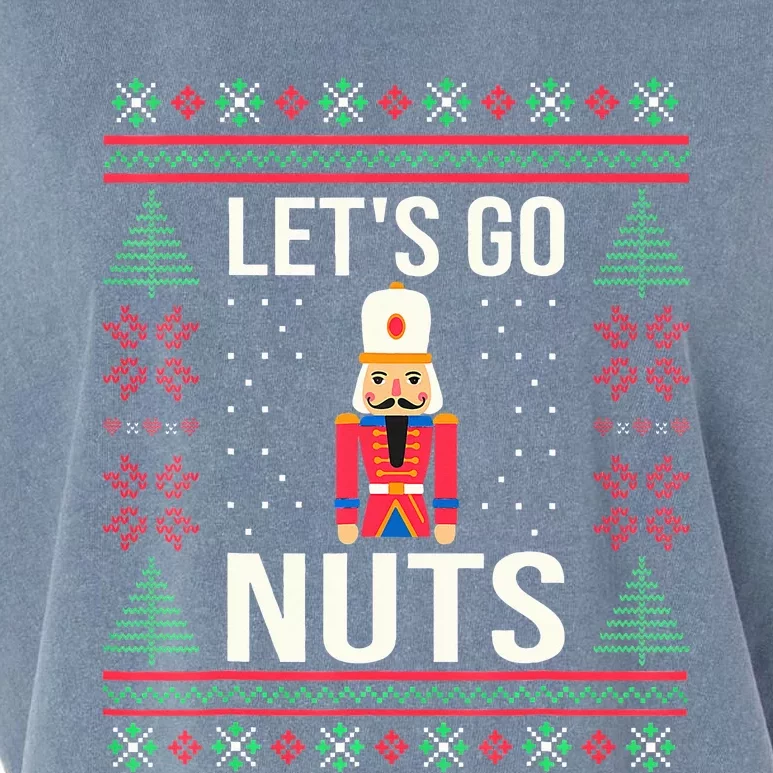 Ugly Christmas Sweater Nutcracker Lets Go Nuts Garment-Dyed Women's Muscle Tee