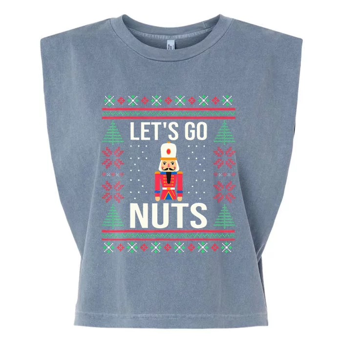 Ugly Christmas Sweater Nutcracker Lets Go Nuts Garment-Dyed Women's Muscle Tee