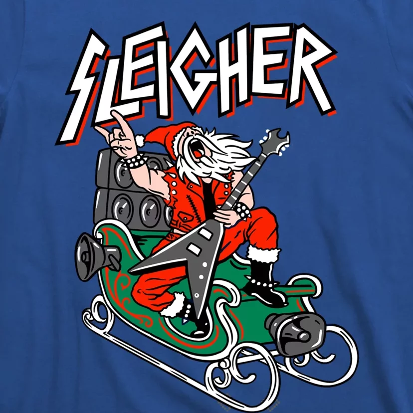 Ugly Christmas Sweater Sleigher Heavy Metal Santa Xmas Cute Gift T-Shirt