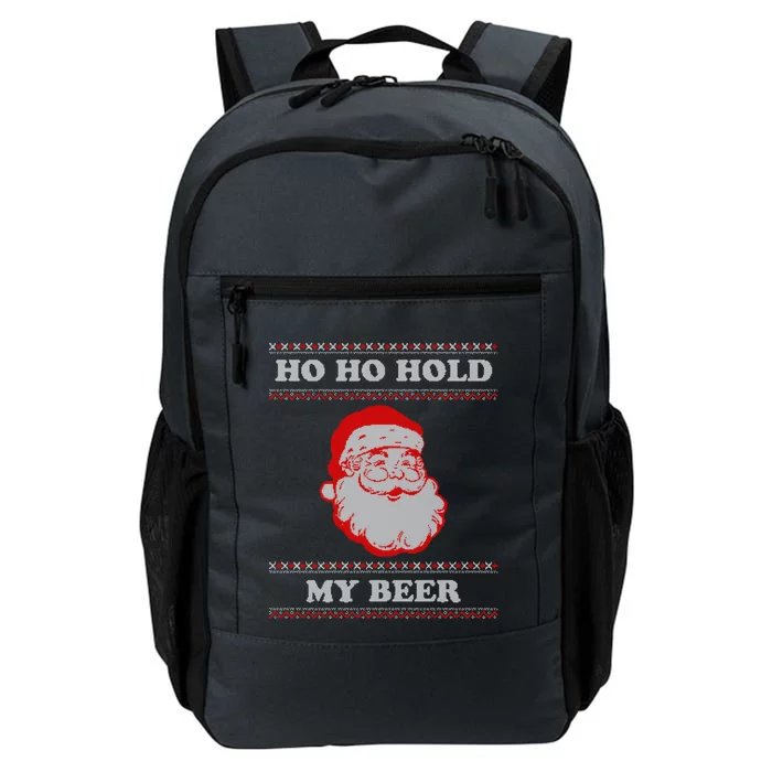 Ugly Christmas Santa Ho Ho Hold My Beer Gift Daily Commute Backpack