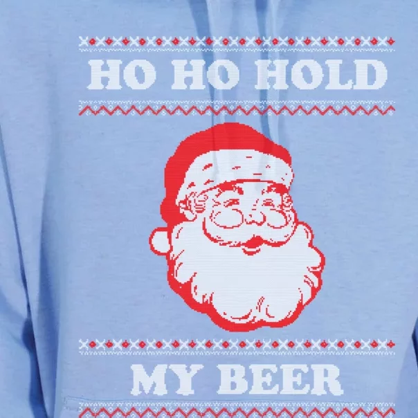 Ugly Christmas Santa Ho Ho Hold My Beer Gift Unisex Surf Hoodie