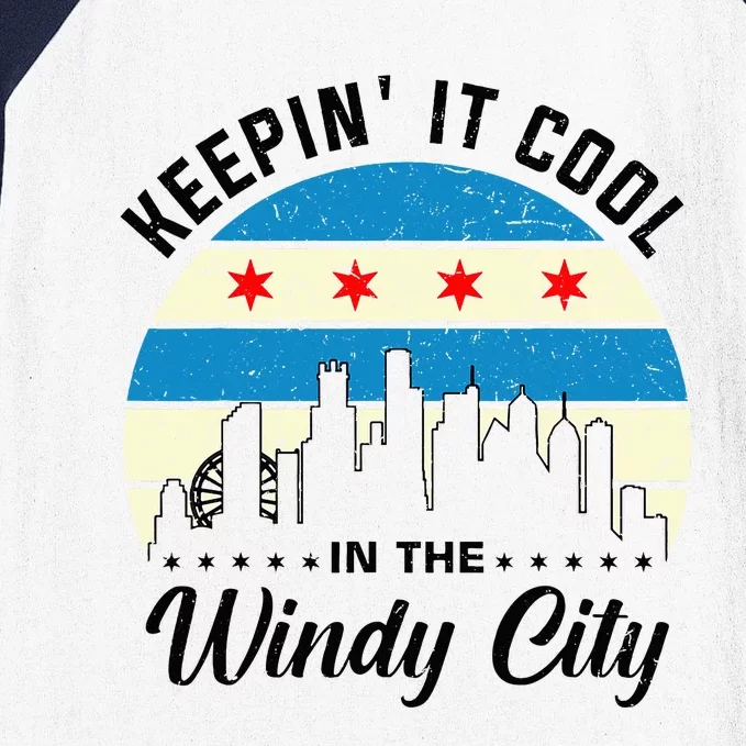 Unique Chicago Skyline Windy City 312 Baseball Sleeve Shirt