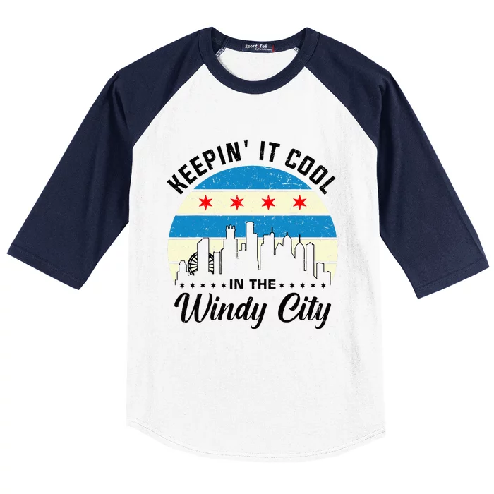 Unique Chicago Skyline Windy City 312 Baseball Sleeve Shirt