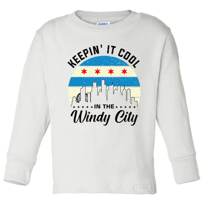 Unique Chicago Skyline Windy City 312 Toddler Long Sleeve Shirt