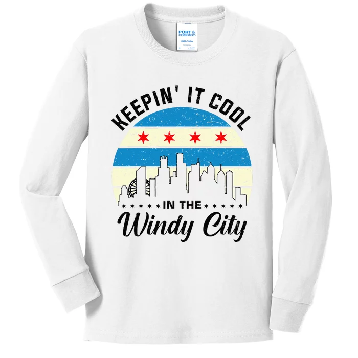 Unique Chicago Skyline Windy City 312 Kids Long Sleeve Shirt