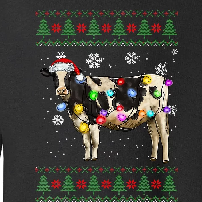 Ugly Christmas Sweater Cow Christmas Lights Sweater Light Up Toddler Sweatshirt