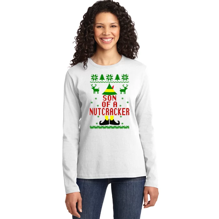 Ugly Christmas Sweater Son Of A Nutcracker Ladies Long Sleeve Shirt