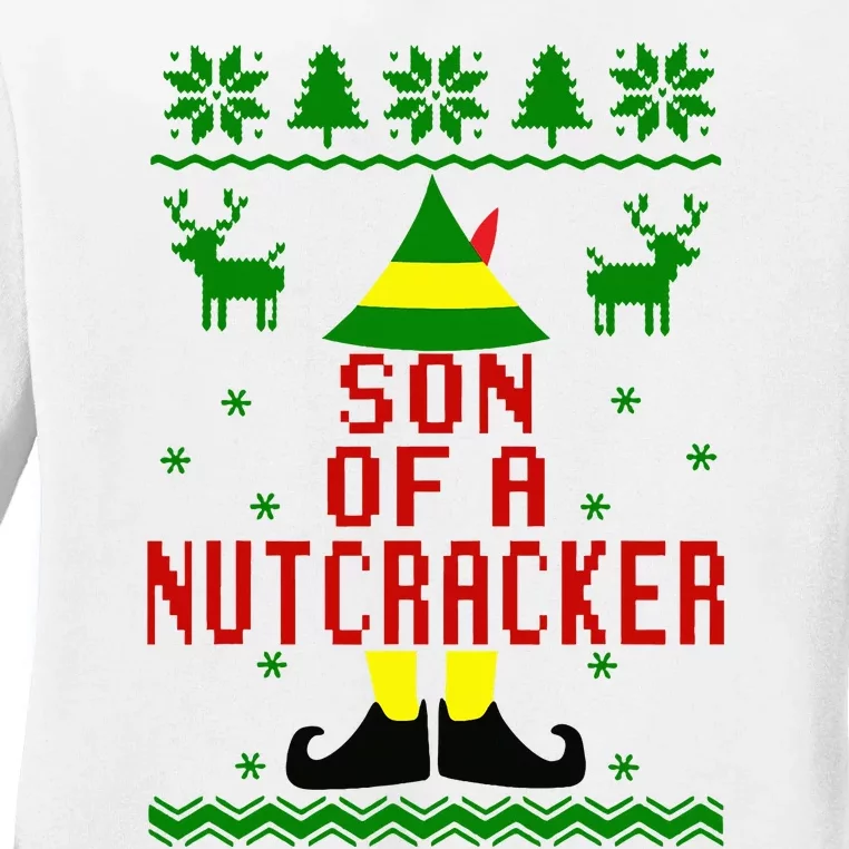 Ugly Christmas Sweater Son Of A Nutcracker Ladies Long Sleeve Shirt