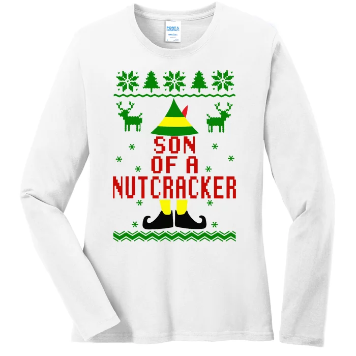 Ugly Christmas Sweater Son Of A Nutcracker Ladies Long Sleeve Shirt