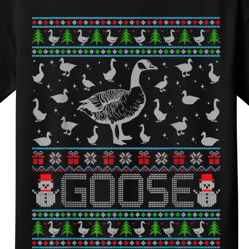 Ugly Christmas Sweaters Merry Goosemas Goose Lover Kids T-Shirt