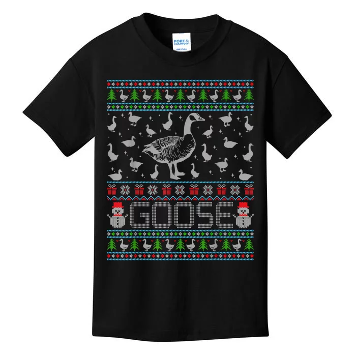 Ugly Christmas Sweaters Merry Goosemas Goose Lover Kids T-Shirt