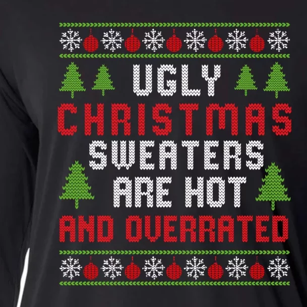 Ugly Christmas Sweaters Hot Overrated Holiday Party Funny Cooling Performance Long Sleeve Crew