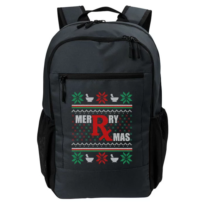 Ugly Christmas Sweater Pharmacy Tech Merry Xmas Pharmacist Gift Daily Commute Backpack