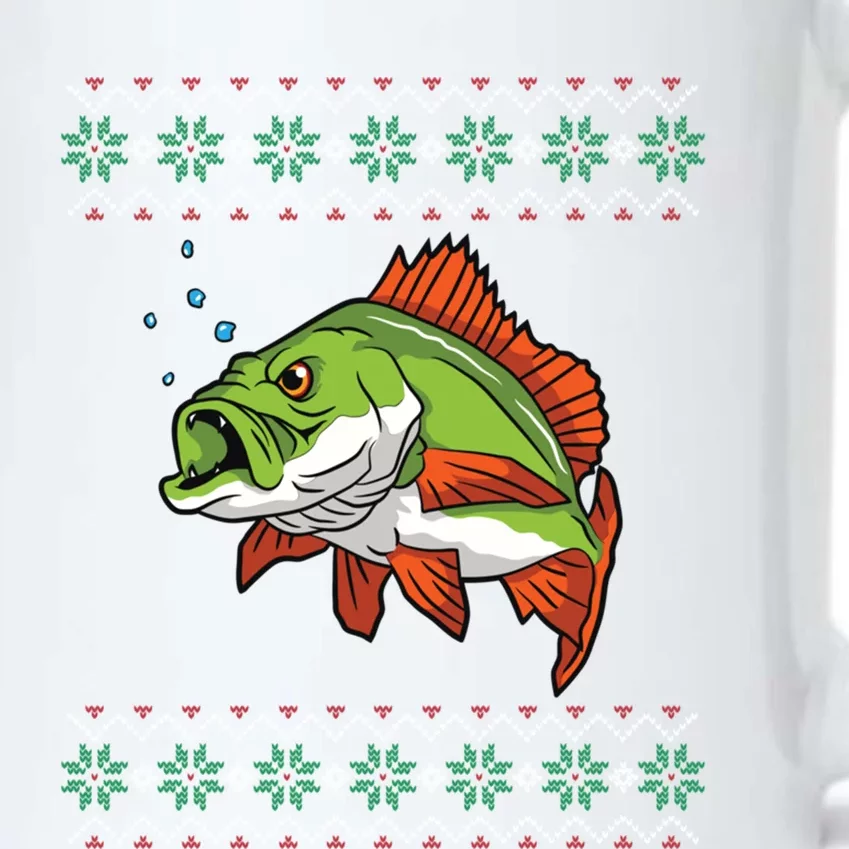 Ugly Christmas Sweater Fishing Fish Merry Fishmas Fishing Gift Black Color Changing Mug