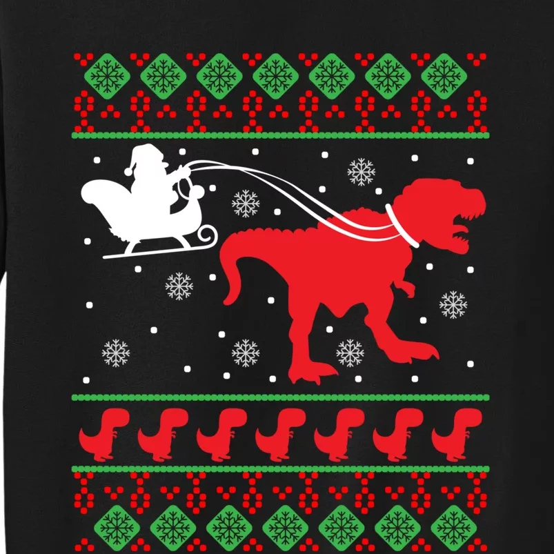 Ugly Christmas Sweater Dinosaur Tall Sweatshirt