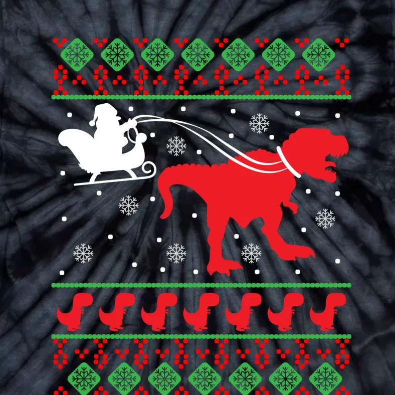 Ugly Christmas Sweater Dinosaur Tie-Dye T-Shirt