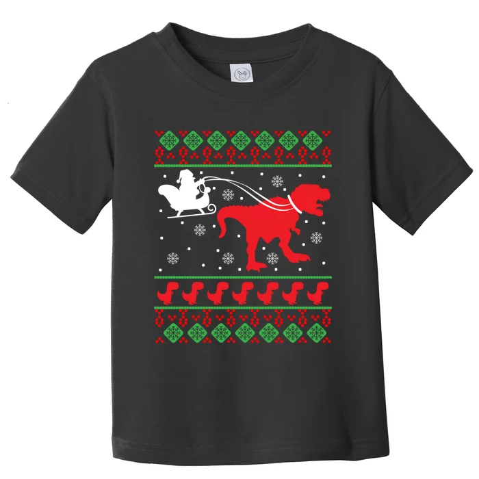 Ugly Christmas Sweater Dinosaur Toddler T-Shirt