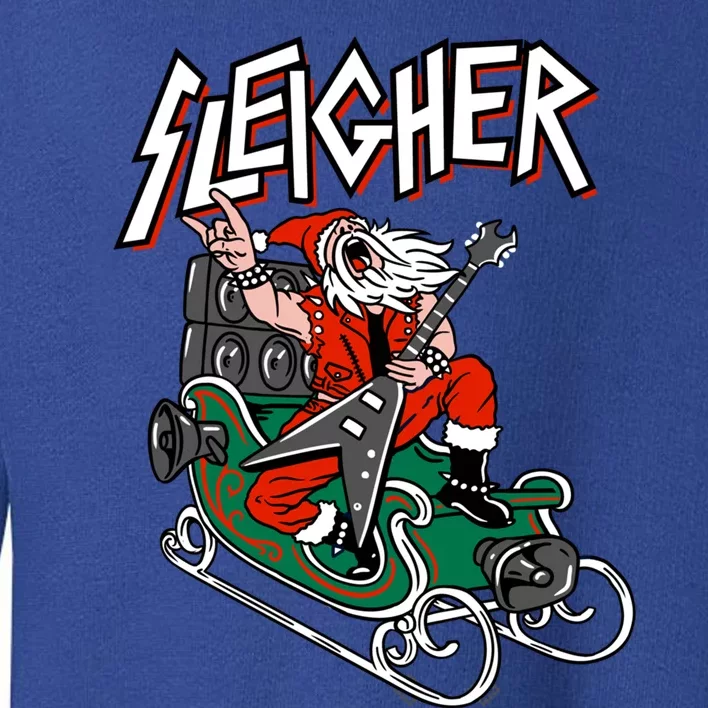 Ugly Christmas Sweater Sleigher Heavy Metal Santa Meaningful Gift Toddler Sweatshirt