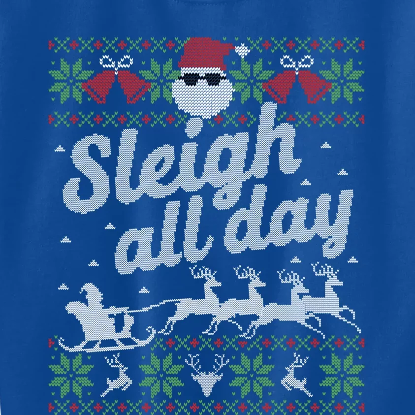 Ugly Christmas Sweater Santa Sleigh All Day Cool Gift Kids Sweatshirt