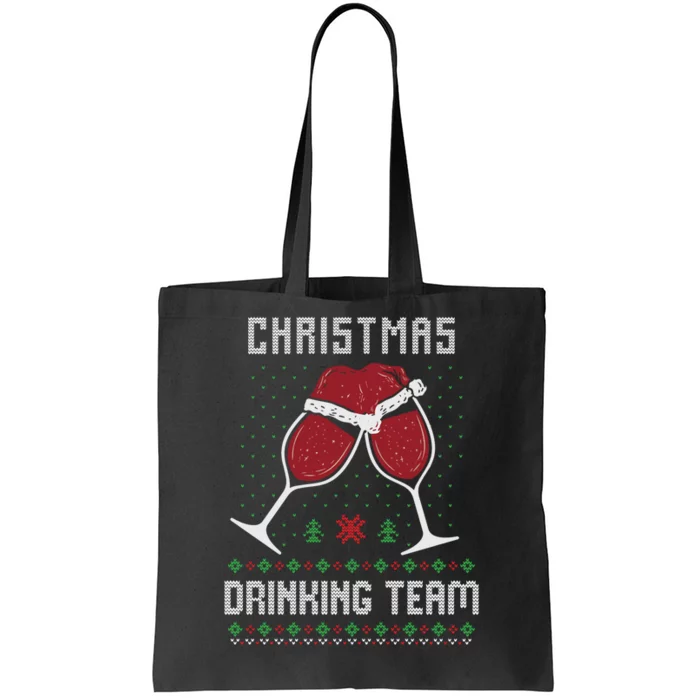 Ugly Christmas Sweater Alcohol Drink Beer Drinking Team Wine Tote Bag