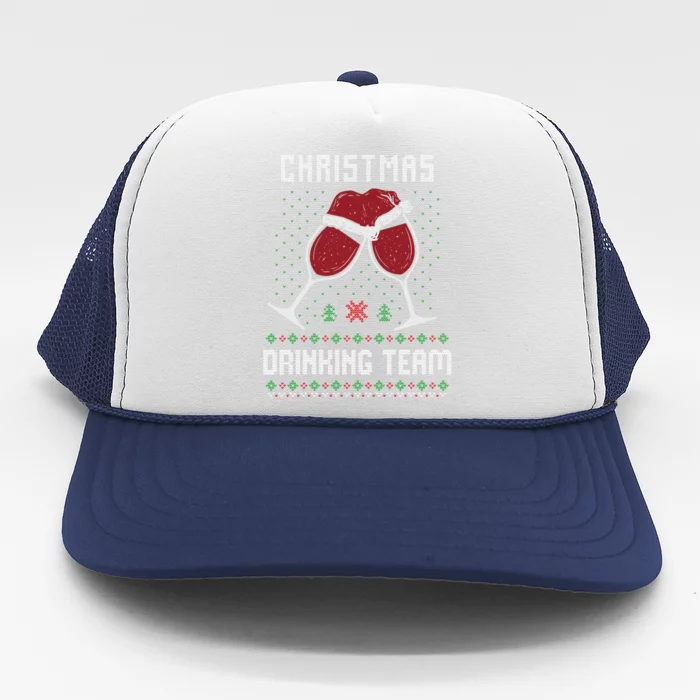 Ugly Christmas Sweater Alcohol Drink Beer Drinking Team Wine Trucker Hat