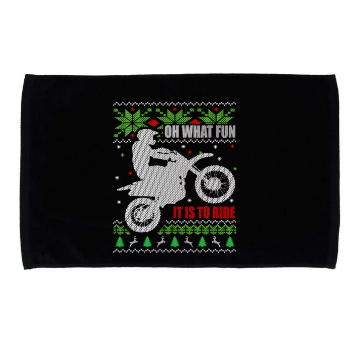 Ugly Christmas Sweater Dirt Bike Motorcycle Motocross Biker Microfiber Hand Towel