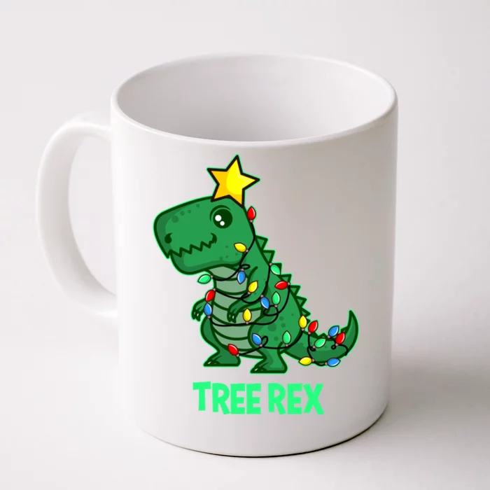 Ugly Christmas T Rex Christmas Tree Rex Gift Front & Back Coffee Mug