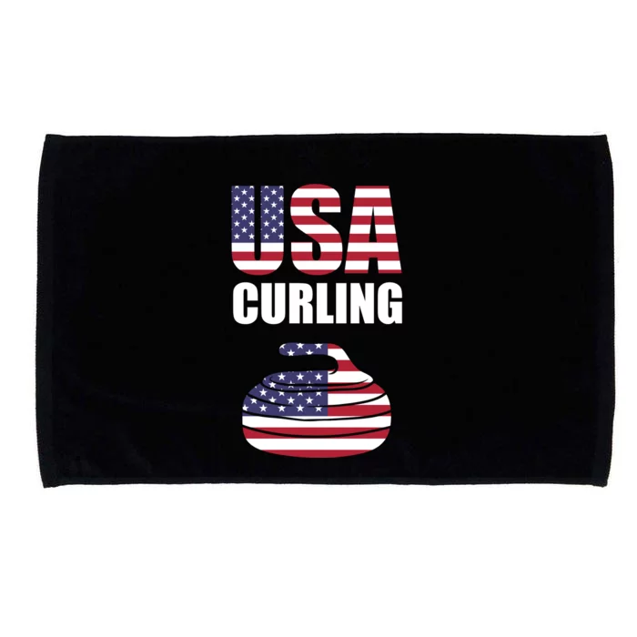 USA Curling Team Flag Sport Microfiber Hand Towel