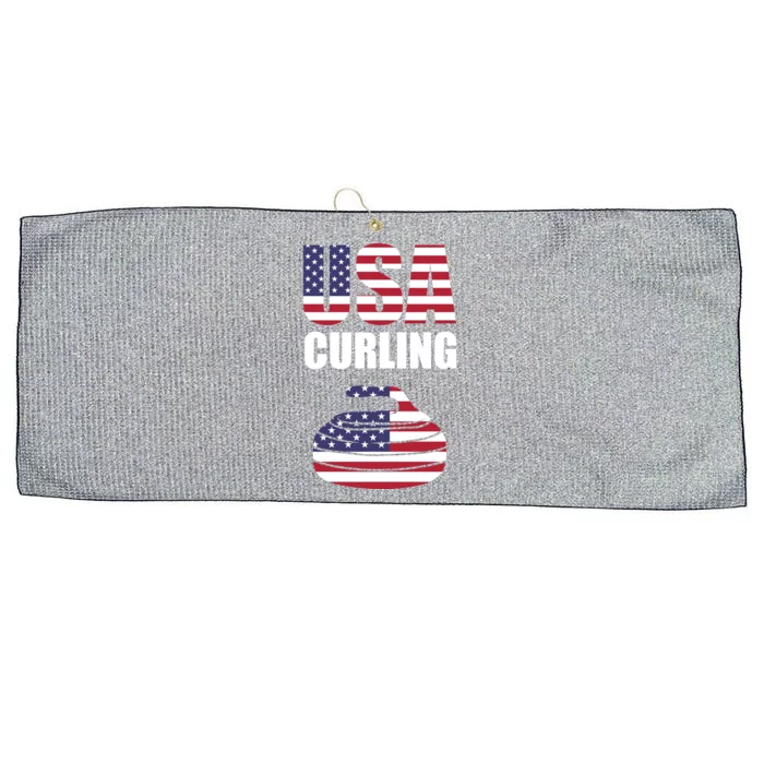 USA Curling Team Flag Sport Large Microfiber Waffle Golf Towel