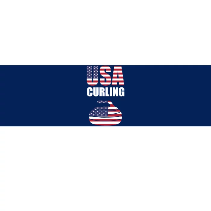 USA Curling Team Flag Sport Bumper Sticker