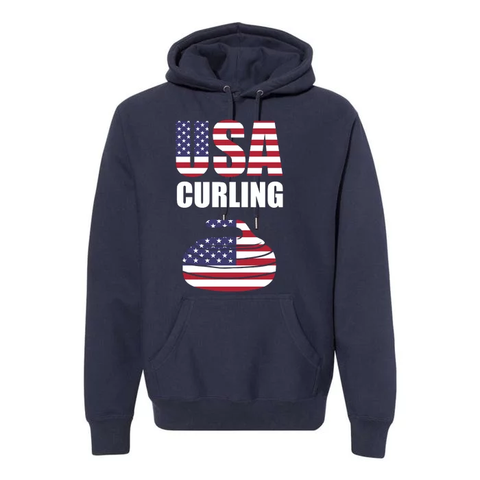 USA Curling Team Flag Sport Premium Hoodie