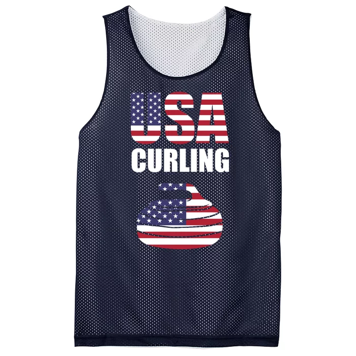 USA Curling Team Flag Sport Mesh Reversible Basketball Jersey Tank