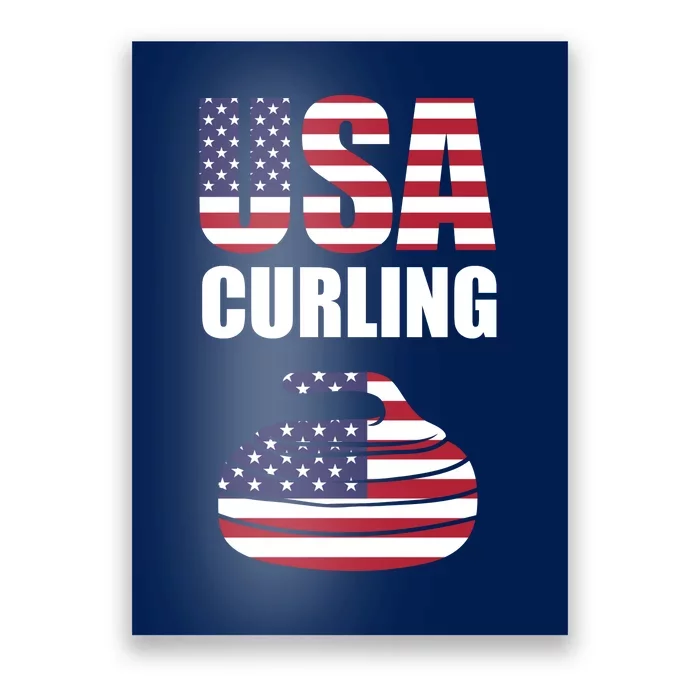 USA Curling Team Flag Sport Poster