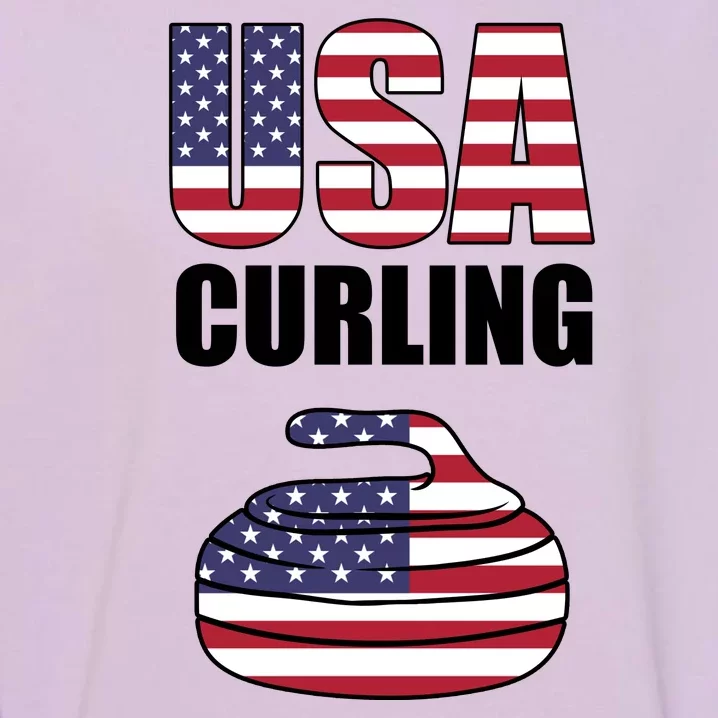 USA Curling Team Flag Sport Garment-Dyed Sweatshirt