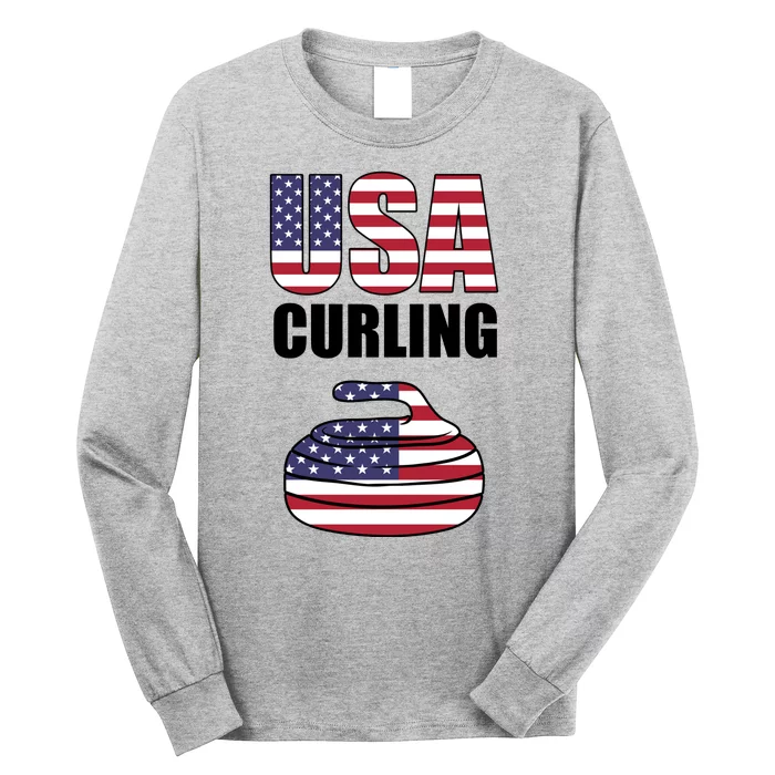 USA Curling Team Flag Sport Long Sleeve Shirt