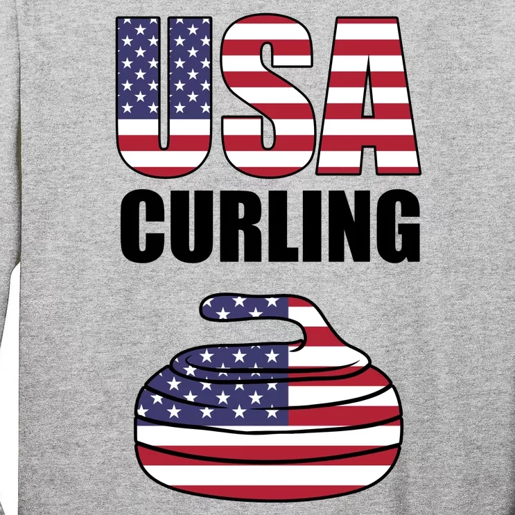 USA Curling Team Flag Sport Tall Long Sleeve T-Shirt