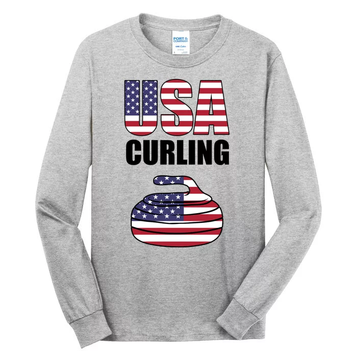 USA Curling Team Flag Sport Tall Long Sleeve T-Shirt