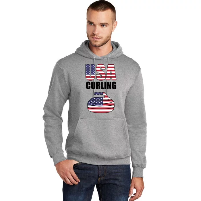 USA Curling Team Flag Sport Tall Hoodie