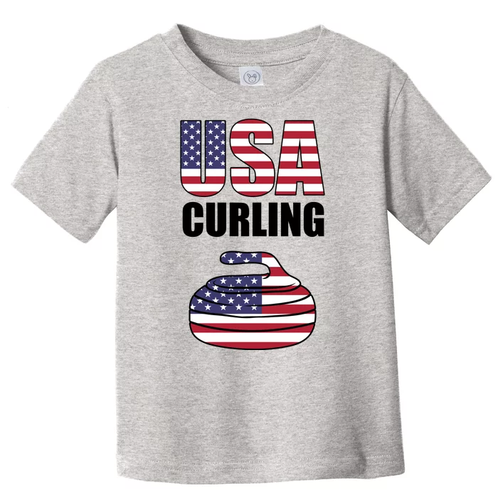 USA Curling Team Flag Sport Toddler T-Shirt