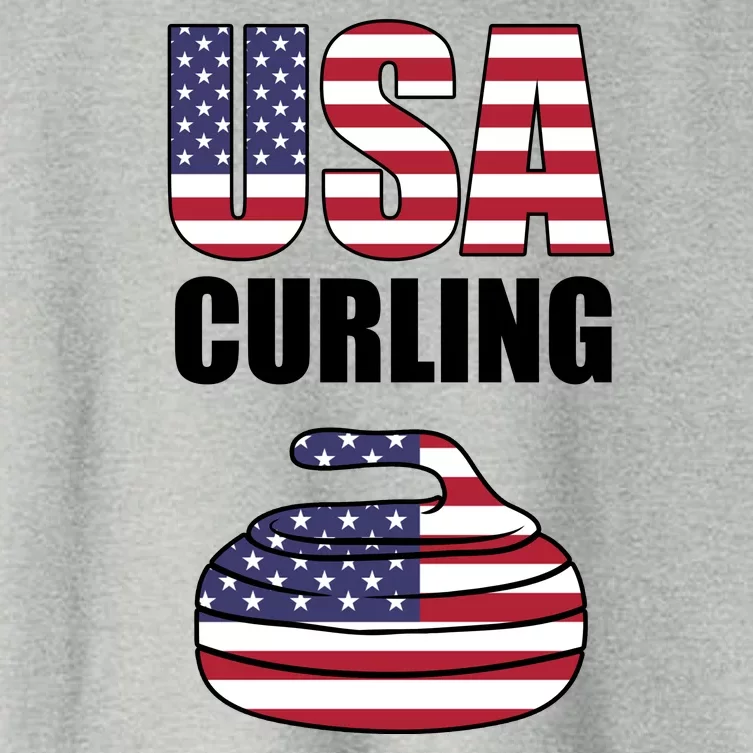 USA Curling Team Flag Sport Women's Crop Top Tee