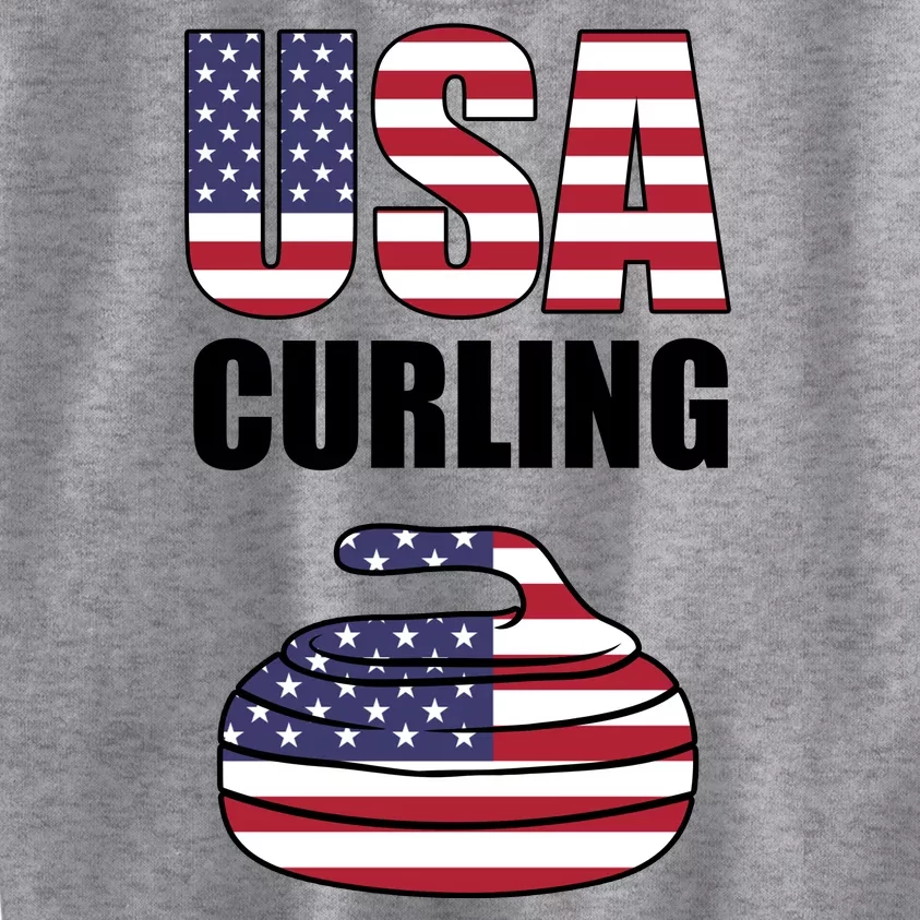 USA Curling Team Flag Sport Kids Sweatshirt