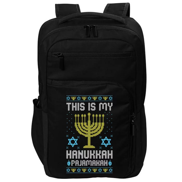 Ugly Chanukah This Is My Chanukkah Pajama Menorah Impact Tech Backpack