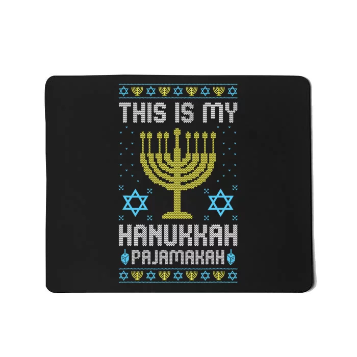 Ugly Chanukah This Is My Chanukkah Pajama Menorah Mousepad