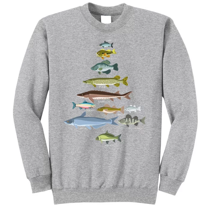 Unique Christmas Tree Decorations Freshwater Fish Species Ornament Tall Sweatshirt