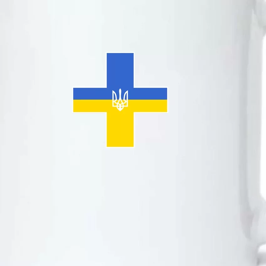 Ukrainian Cross Ukraine Support Stand With Pray Black Color Changing Mug