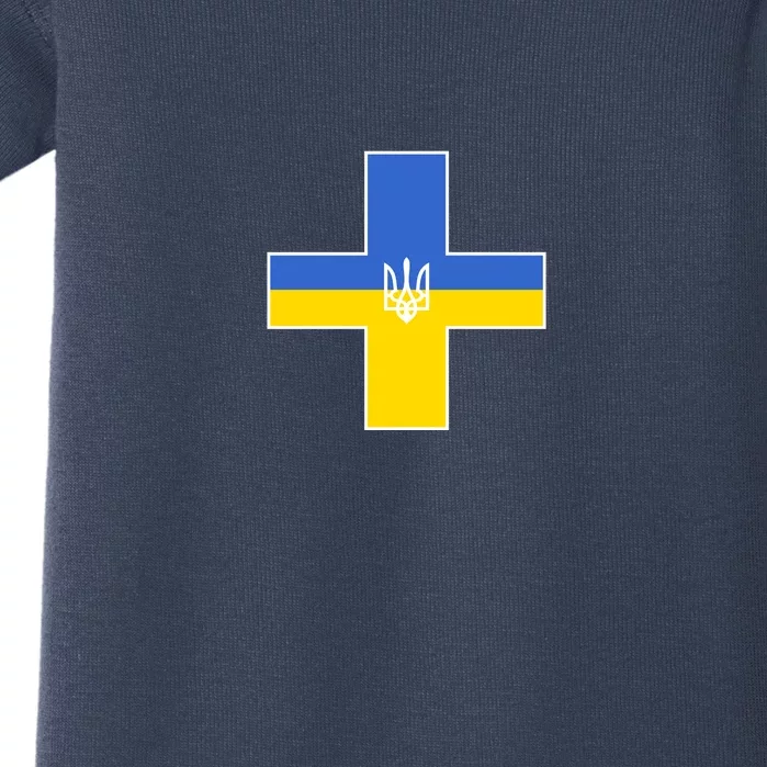 Ukrainian Cross Ukraine Support Stand With Pray Baby Bodysuit