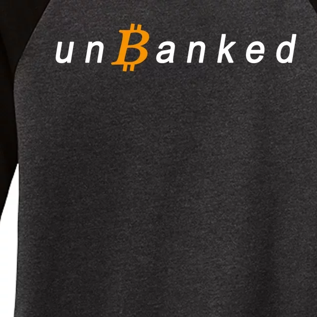 Unbanked Crypto Women's Tri-Blend 3/4-Sleeve Raglan Shirt