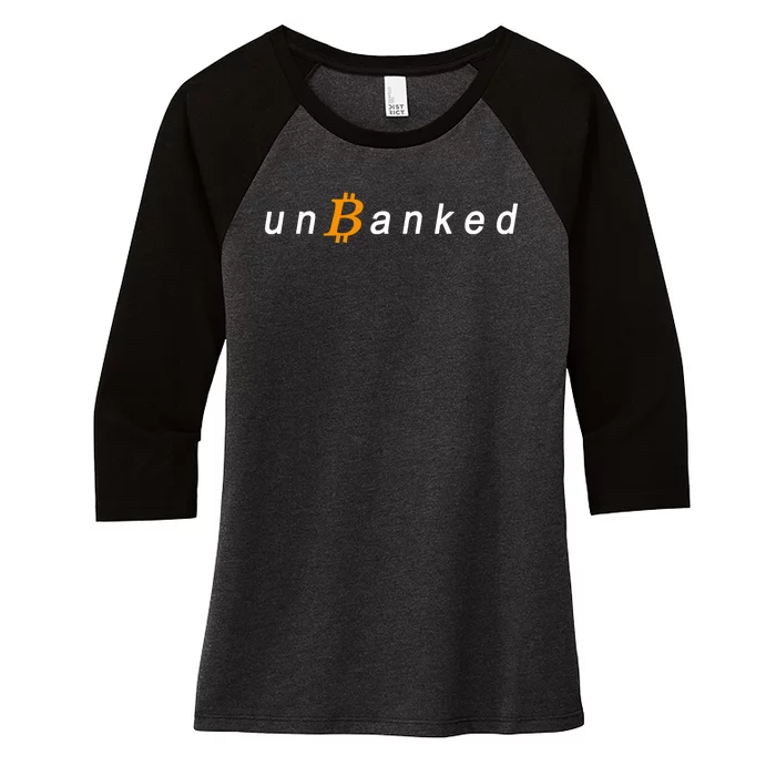 Unbanked Crypto Women's Tri-Blend 3/4-Sleeve Raglan Shirt