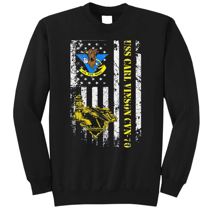 USS Carl Vinson CVN 70 Aircraft Carrier Veterans Day Dad Tall Sweatshirt